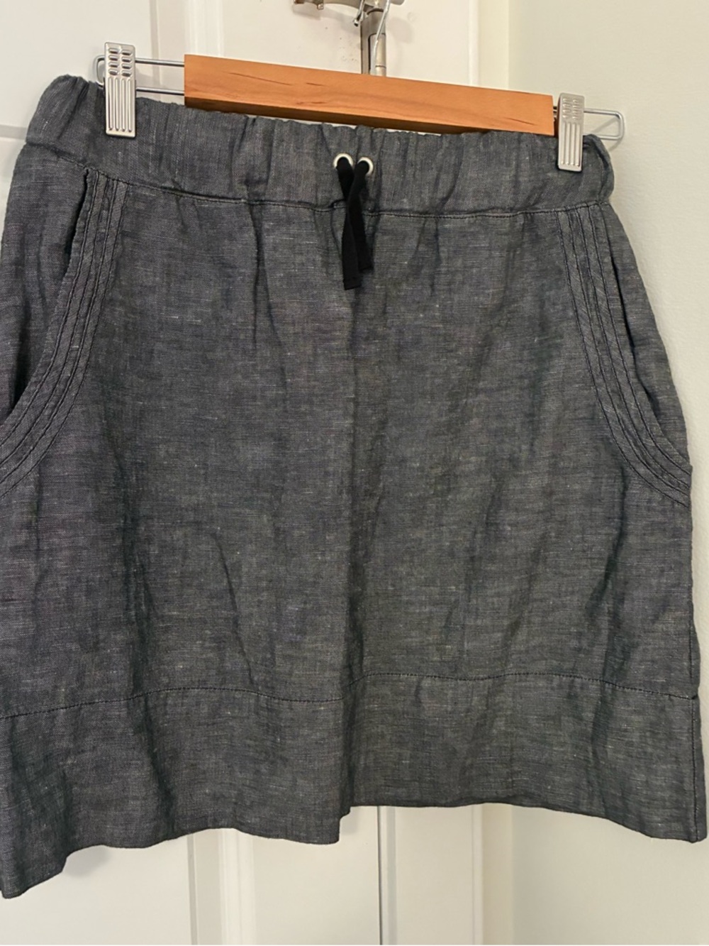 Lacoste Gray A-Line Drawstring Skirt